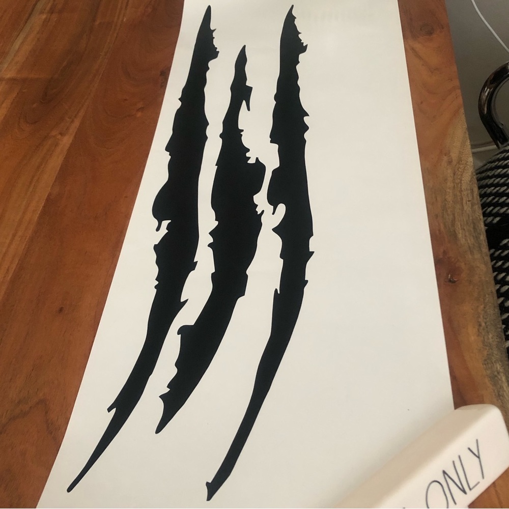 Black Vinyl Car Decal Monster Claw Scratches
